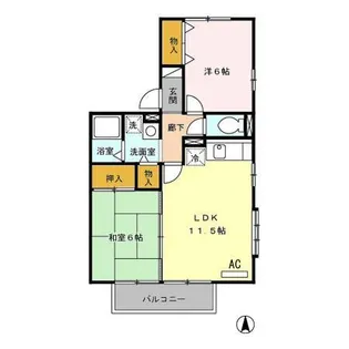 リーフレットエコーⅠ号館【2階】の間取り