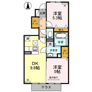 マール・ビビ B棟【1階】の間取り