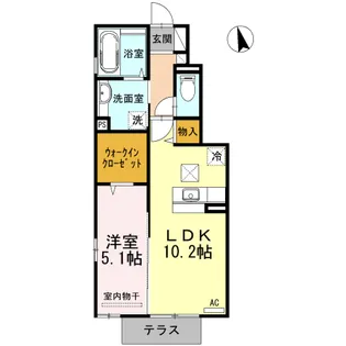 1LDKの間取り画像