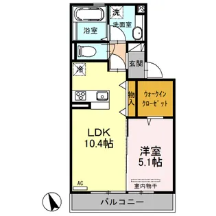 ラ・ヴェスタⅡ【2階】の間取り