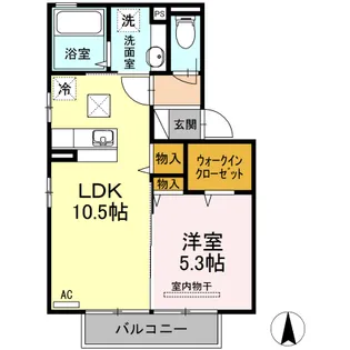 ボナールTOMO A棟【1階】の間取り