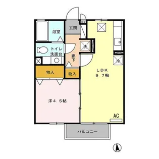 ヴィラ・モナリエール B棟【1階】の間取り