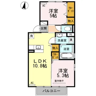 ブライトコート花繰 B棟【2階】の間取り