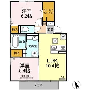 コンフォーレ鷹尾 B棟【1階】の間取り