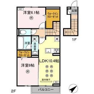 DーRESENA平江【2階】の間取り
