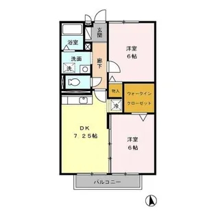 ルシエルいそいち【2階】の間取り
