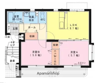 リバーズアキノ【101号室】の間取り