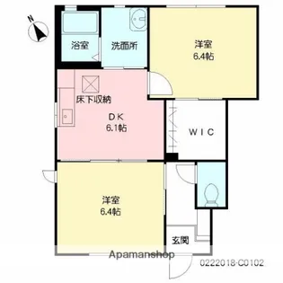 サンク・ブランシェ【C102号室】の間取り