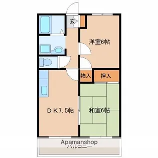 ルミエール加納【302号室】の間取り