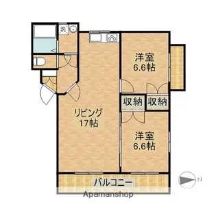 トリニティK【401号室】の間取り