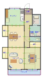 第11シャトーモリオカ【402号室】の間取り