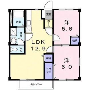 ニューシティ黒木【2階】の間取り