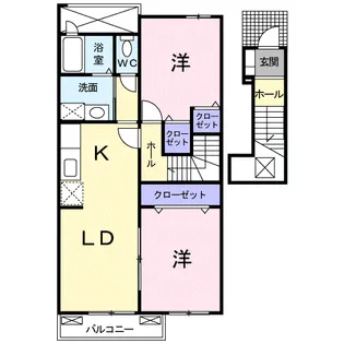 サンライズ 吾田【2階】の間取り