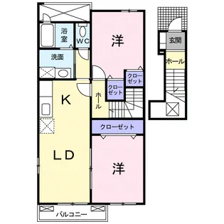 デスパシオ カーサB棟【2階】の間取り