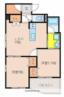 レスペランス花ヶ島【202号室】の間取り