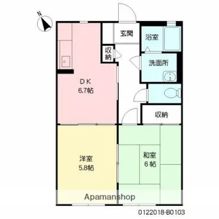 シャーメゾン城元B棟【1階】の間取り