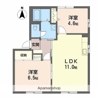 フォーレス花山手【壱102号室】の間取り