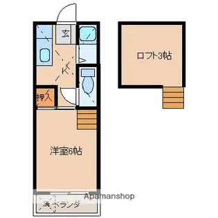 コンフォート岡【108号室】の間取り