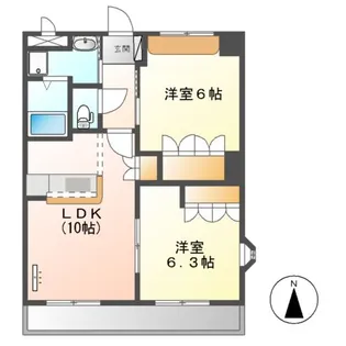 コーポ・エクレセンス【2階】の間取り