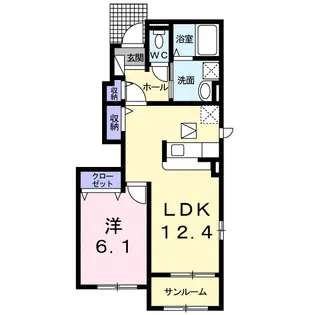 カームリー・ベル Ⅱ【1階】の間取り