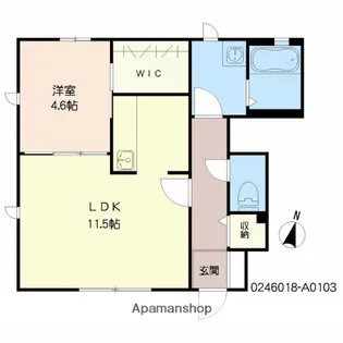 フォンティーヌ・花【103号室】の間取り