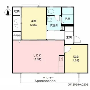 ディアス吉永【2階】の間取り