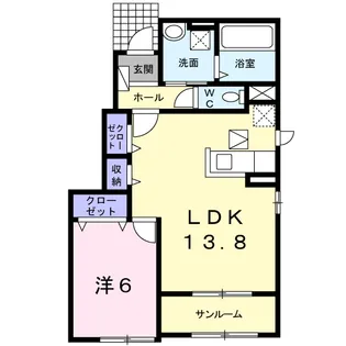 フォレスト リバー B【1階】の間取り