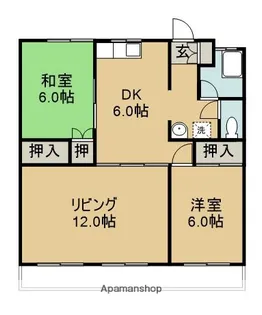 崎原第3マンション【3階】の間取り