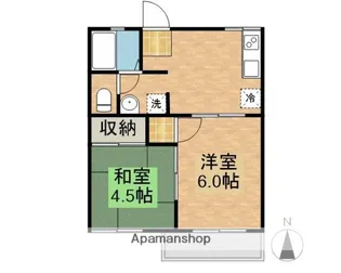 フローラル木花台 1棟【201号室】の間取り
