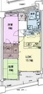 サーパス和知川原【503号室】の間取り