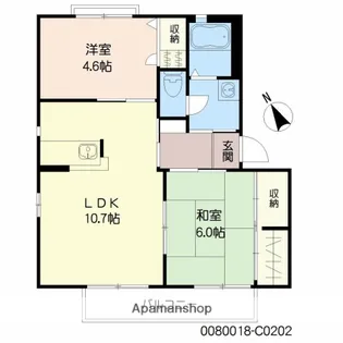 ビーチ・ヒルC棟【2階】の間取り