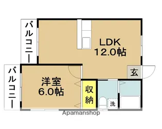 福田アパート【202号室】の間取り