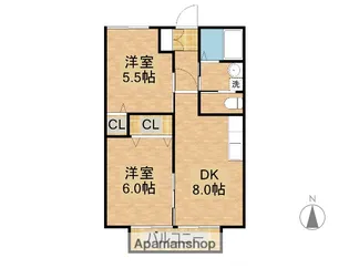 ファミールあおきA【2階】の間取り