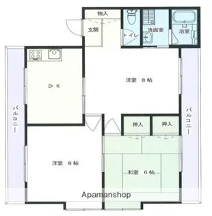 リバータウン日ノ出【4階】の間取り