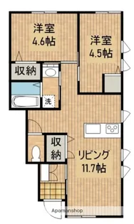 アリシア イン 西池【102号室】の間取り