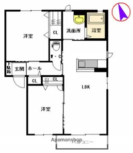 フローラ B棟【2階】の間取り