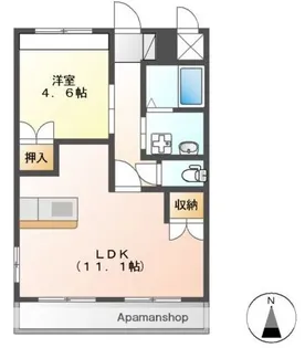 LUCE DEL SOLE【107号室】の間取り