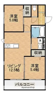 HERITAGE EMOTION(エリタージュ エモーション)【201号室】の間取り