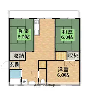 山本第1マンション【406号室】の間取り