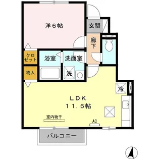 エスポアール・タカムラ【1階】の間取り