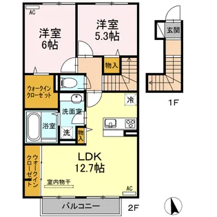 アルファ B棟【2階】の間取り