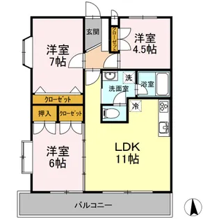 ラーバンハイツ【1階】の間取り