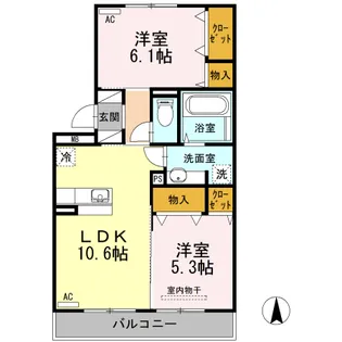 セジュールHIYORⅢ【3階】の間取り