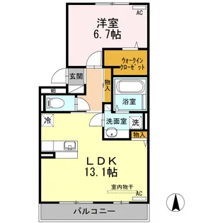セジュールHIYORIⅡ【2階】の間取り