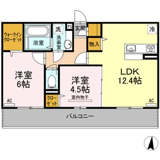 コンフォール柳丸【202号室】の間取り