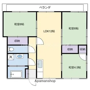 高洲町黒川第一マンション【1階】の間取り