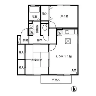 フモト・ブラッサム Ⅱ棟【1階】の間取り