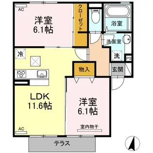ボン・ボヌール【103号室】の間取り