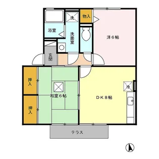 セジュールシャルマン B棟【1階】の間取り