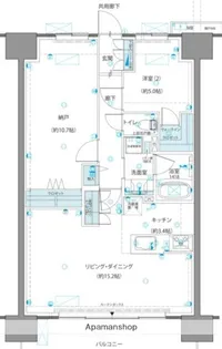 レーベン宮崎 ONE TOWER【15階】の間取り
